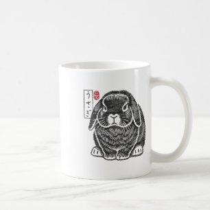 Mürrischer Holland Lop Kaninchen Kanji Japanische Kaffeetasse