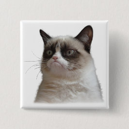 Mürrischer Katzen-Glanz-Knopf Button