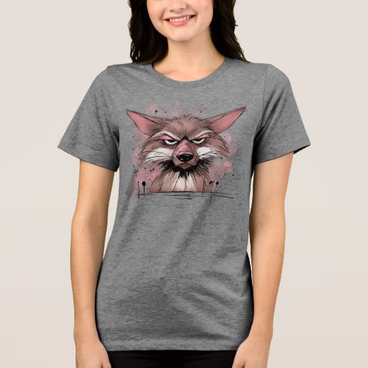 Mürrischer Kojote Tri-Blend Shirt (Vorderseite)