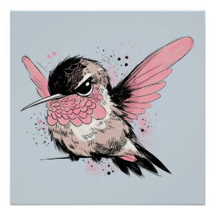 Mürrischer Kolibri Poster