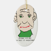 Mürrischer lustiger alter Mann Keramikornament (Rechts)