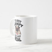 Mürrischer Mops Lustiger Sarkastischer Antisoziale Kaffeetasse (Vorderseite Links)