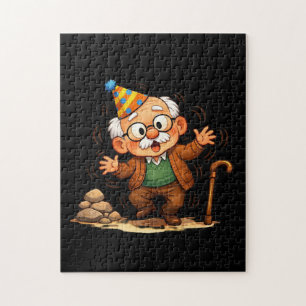 Mürrischer Opa steht zu schnell auf Witz Puzzle