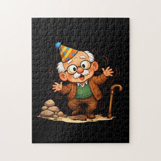 Mürrischer Opa steht zu schnell auf Witz Puzzle (Vertikal)