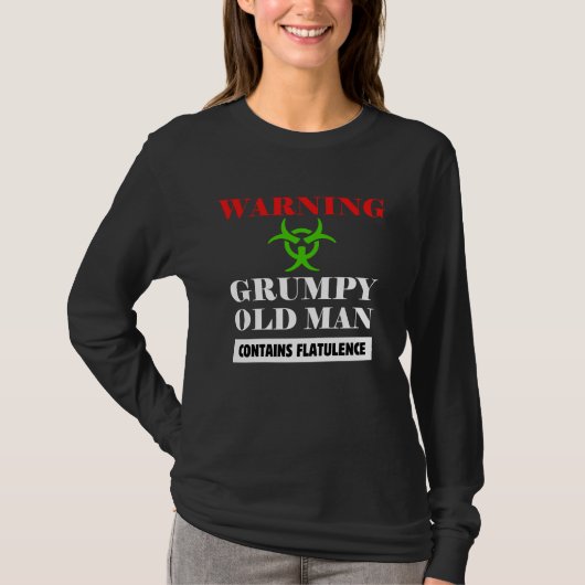 Mürrischer Opa Warnung Mürrischer Alter Mann Enthä T-Shirt (Vorderseite)