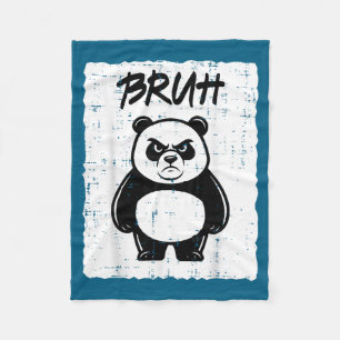 Mürrischer Panda Bruh Lustiger Spruch Kunstwerk Fleecedecke