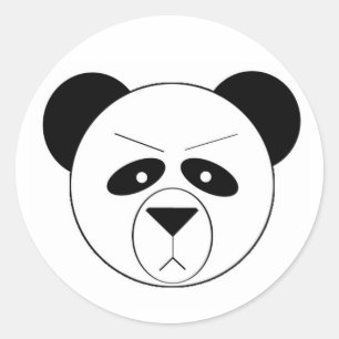 Mürrischer Panda Runder Aufkleber