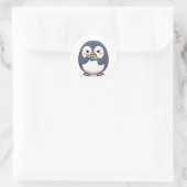 mürrischer Pinguin Runder Aufkleber (Tasche)