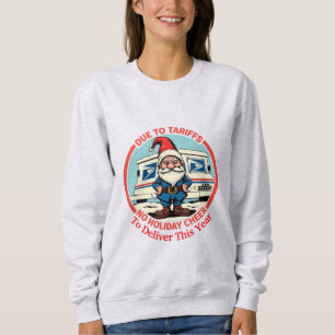 Mürrischer Postzwerg ohne Weihnachtsfreude zu lief Sweatshirt