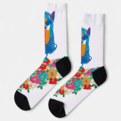 Mürrischer Riese auf Pastellblüten Socken (Linkes Detail)