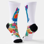 Mürrischer Riese auf Pastellblüten Socken (Gewinkelt)