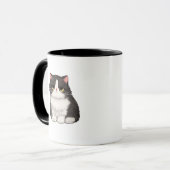 Mürrischer Schwarz-Weiß-Katzenbecher Tasse (Vorderseite Links)
