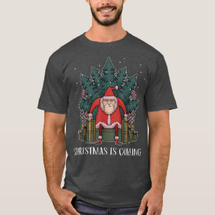 Mürrischer Weihnachtsmann Baum Geschenk Thron Lust T-Shirt
