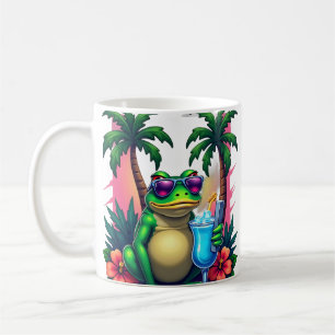 Mürrischer Y2K-Frosch Vaporwave Tropisch Retro 200 Kaffeetasse