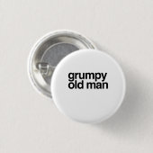 Mürrisches alter Mann-lustiges sarkastisches Button (Vorne & Hinten)