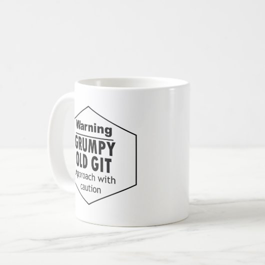 Mürrisches altes Git lustig Kaffeetasse (Vorderseite Links)