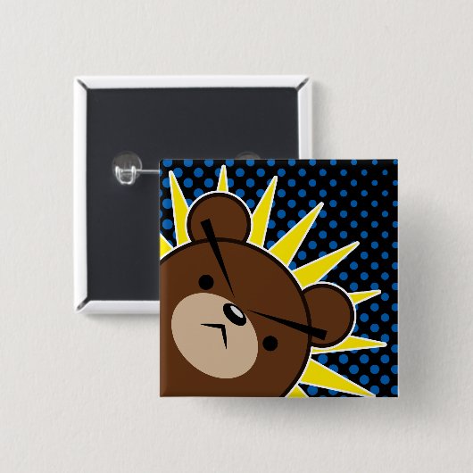 Mürrisches Bärn-Brüllen Button (Vorne & Hinten)