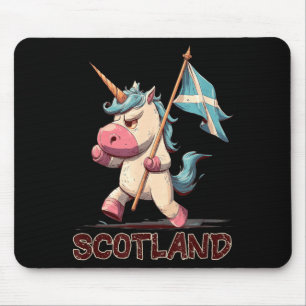 Mürrisches Einhorn mit schottischer Flagge für Sch Mousepad