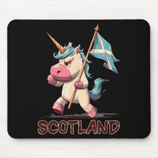 Mürrisches Einhorn mit schottischer Flagge für Sch Mousepad (Vorne)