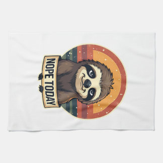 Mürrisches Faultier Vintage Lustiges Retro-Shirt-D Geschirrtuch