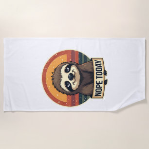 Mürrisches Faultier Vintage Lustiges Retro-Shirt-D Strandtuch