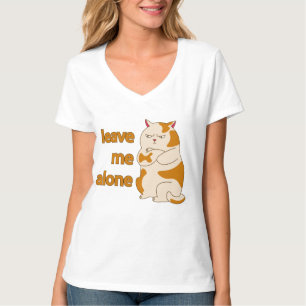 Mürrisches fettes Katze laß mich in Ruhe T-Shirt