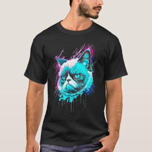 Mürrisches Gesicht Lustige Katze Grafik Katzenlieb T-Shirt