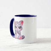 Mürrisches Kätzchen Cute Glänzende Katze Tasse (Vorderseite Links)