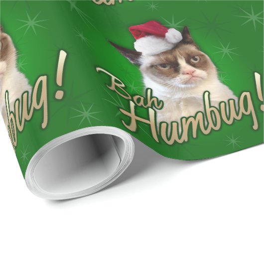 Mürrisches Katze Bah Humbug-Packpapier Geschenkpapier (Rolleneckpunkt)