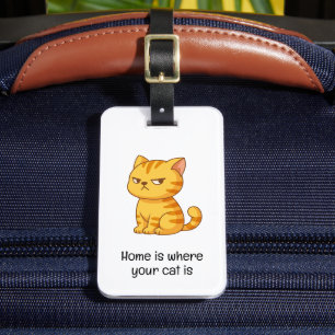 Mürrisches Orange Tabby-Kat Zitat Gepäckanhänger