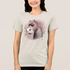 Mürrisches Pferd Tri-Blend Shirt