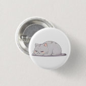 Mürrisches Schlafkatzen-Kawaii-Design Button (Vorne & Hinten)