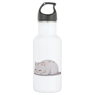 Mürrisches Schlafkatzen-Kawaii-Design Edelstahlflasche