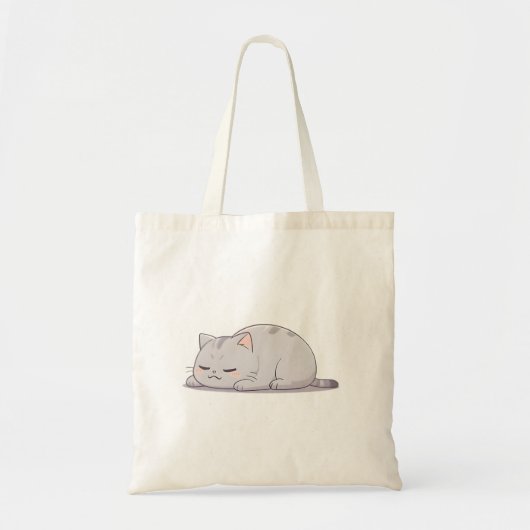 Mürrisches Schlafkatzen-Kawaii-Design Tragetasche (Vorne)