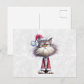 Mürrisches Weihnachts Kätzchen Postkarte (Vorne/Hinten)