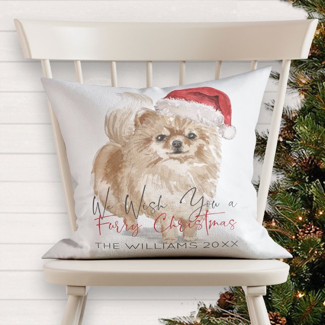 MURRY CHRISTMAS Santa Dog Monogramm Kissen (Von Creator hochgeladen)
