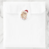 MURRY CHRISTMAS Santa Dog Personalisiert Runder Aufkleber (Tasche)