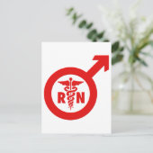 Murse Male Nurse Symbol Postkarte (Stehend Vorderseite)
