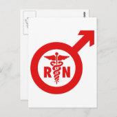 Murse Male Nurse Symbol Postkarte (Vorne/Hinten)