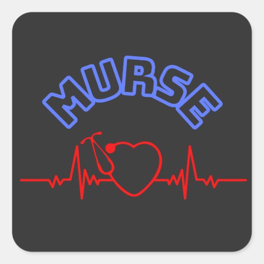 Murse Man Nurse Männer Krankenschwester männliche Quadratischer Aufkleber (Vorderseite)