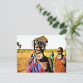 Mursi people (Mun) Postkarte (Stehend Vorderseite)