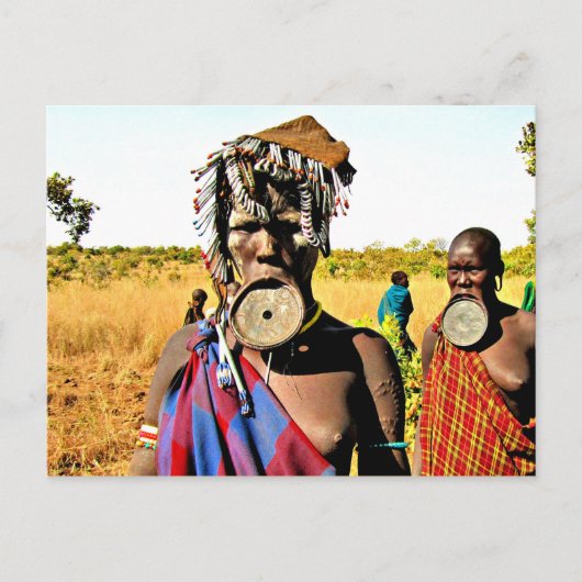 Mursi people (Mun) Postkarte (Vorderseite)