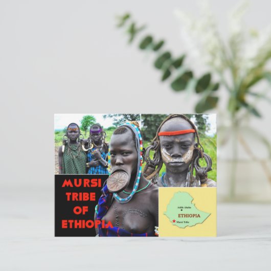 Mursi-Volk Postkarte (Stehend Vorderseite)