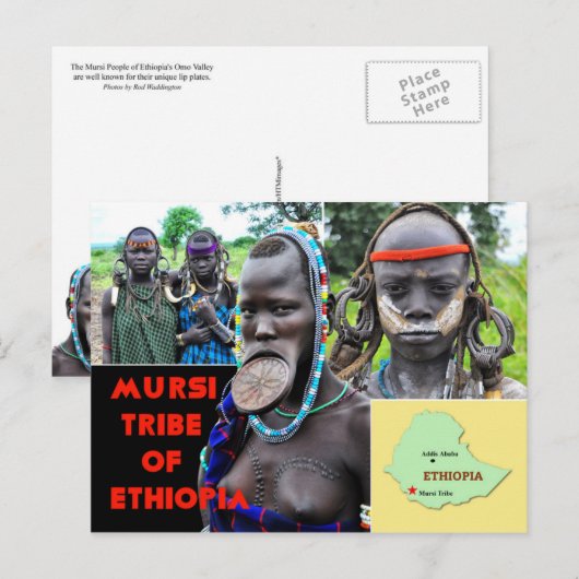Mursi-Volk Postkarte (Vorne/Hinten)