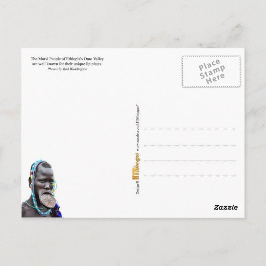 Mursi-Volk Postkarte (Rückseite)