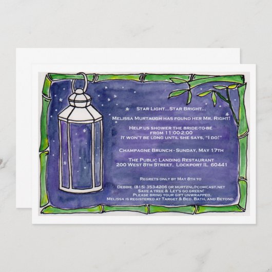 Murtaugh Champagne Brunch Einladung (Vorne/Hinten)