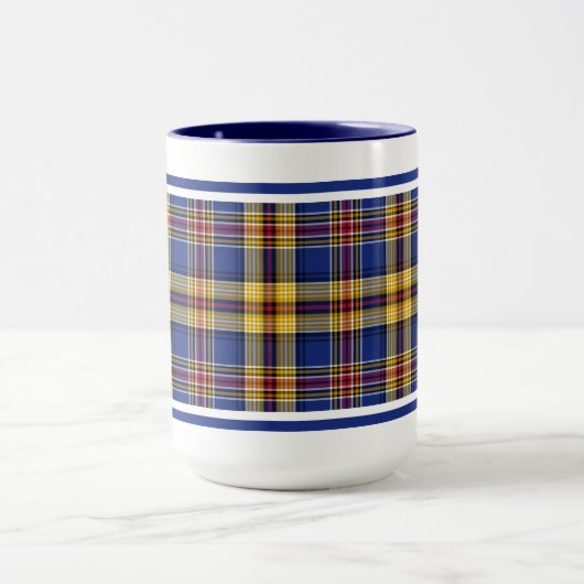 Murtaugh Tartan Blue und Gold Irish Kariert Tasse (Zentrum)
