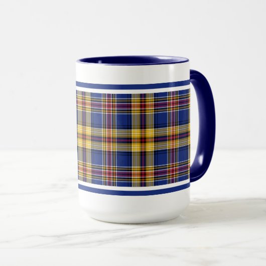 Murtaugh Tartan Blue und Gold Irish Kariert Tasse (VorderseiteRechts)
