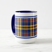 Murtaugh Tartan Blue und Gold Irish Kariert Tasse (Vorderseite Links)