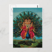 MURUGAN HINDU GOD POSTKARTE (Vorne/Hinten)